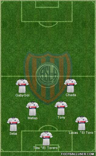 San Lorenzo de Almagro 5-4-1 football formation