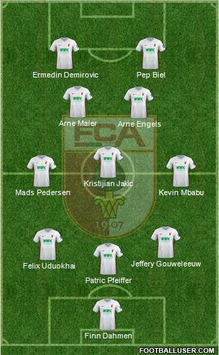 FC Augsburg 3-5-2 football formation