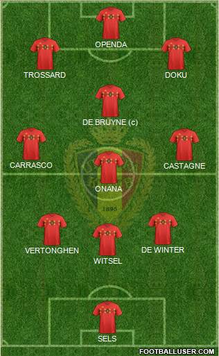 Belgium 3-4-3 football formation