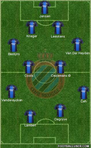 Club Brugge KV 4-4-2 football formation