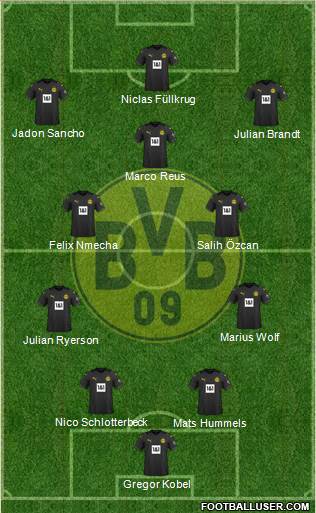 Borussia Dortmund 4-2-3-1 football formation