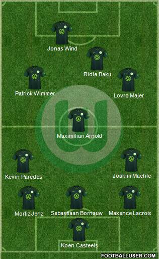 VfL Wolfsburg 5-4-1 football formation