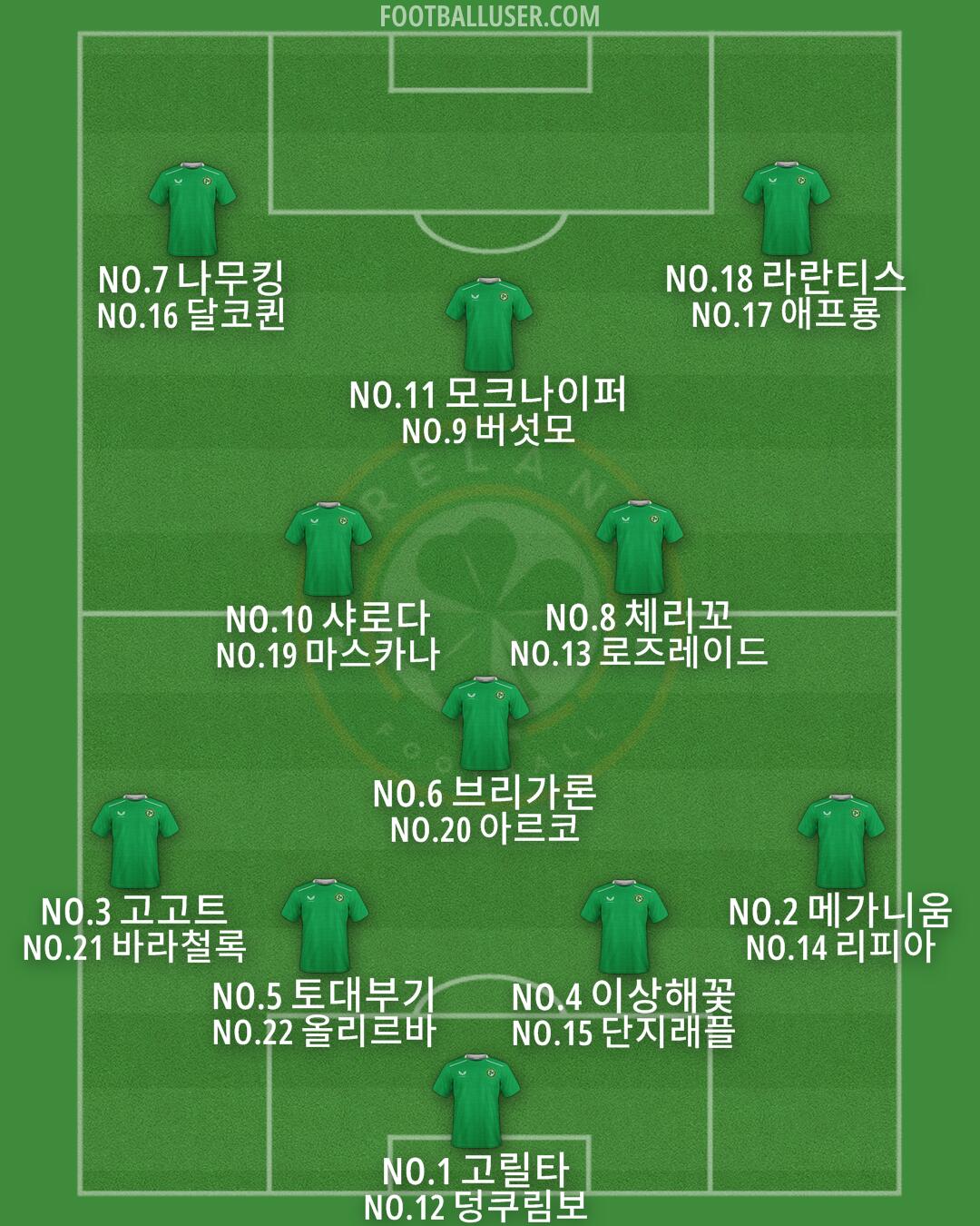 Republic of Ireland Formation 2025